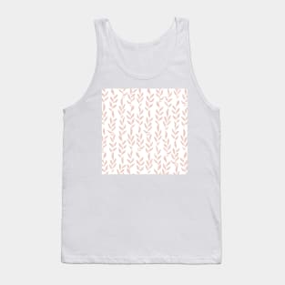 Blush Pink Minimalist Leaves Pattern Tank Top